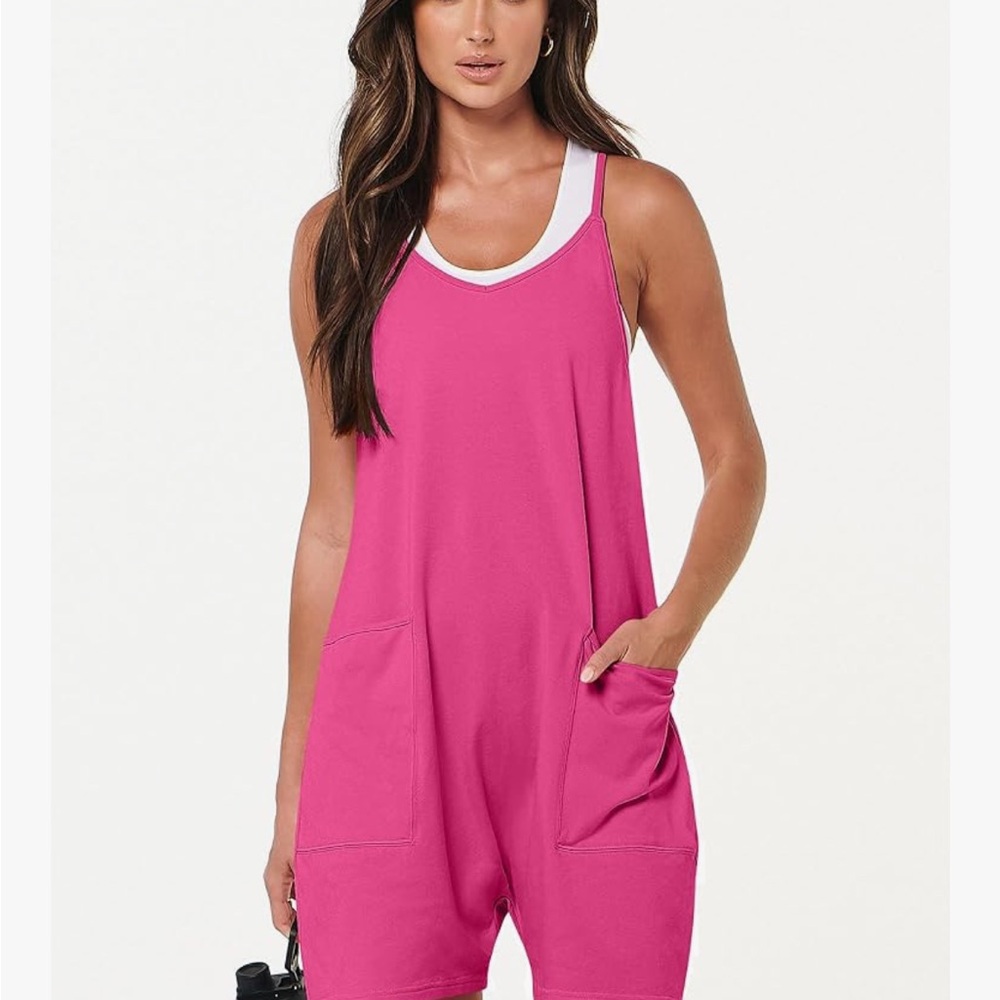 ANRABESS Hot Pink Romper - small